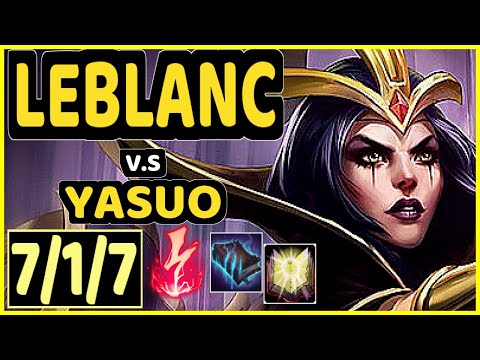 EVROT (LEBLANC) vs YASUO - 7/1/7 KDA MID CHALLENGER GAMEPLAY - BR