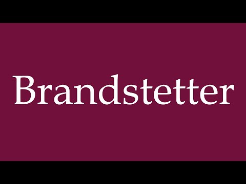 How to Pronounce ''Brandstetter'' Correctly in German