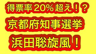 京都府知事選挙で浜田聡さんが大躍進！得票率20%超えか！？