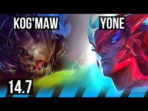 KOG'MAW vs YONE (MID) | Rank 3 Kog'Maw, 4/0/2 | BR Challenger | 14.7