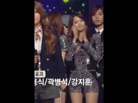 [HD] 111222 SNSD Yoona Clapping and Dancing To - You and I @ Music Bank