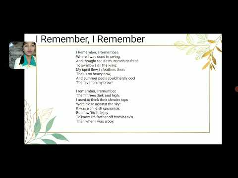 I Remember, I Remember by Thomas Hood