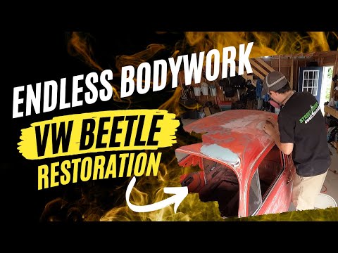 Super Beetle Project- Endless sanding of body filler on 1972 Volkswagen