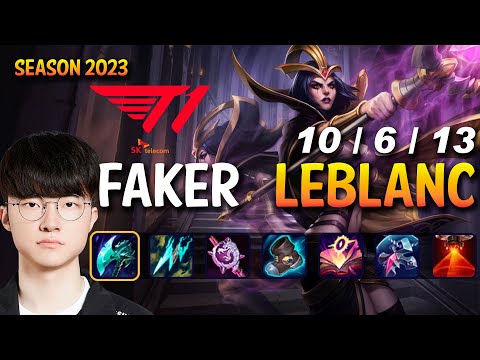 T1 Faker LEBLANC vs LISSANDRA Mid - Patch 13.17 KR Ranked