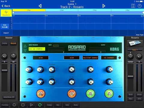 KORG Gadget ROSARIO Guitar Effects Processor Demo for iPad