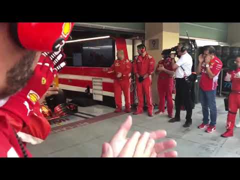 Abu Dhabi 2018 Kimi Räikkönen - Standing Ovation when driving out of Garage for the last Time! 😢