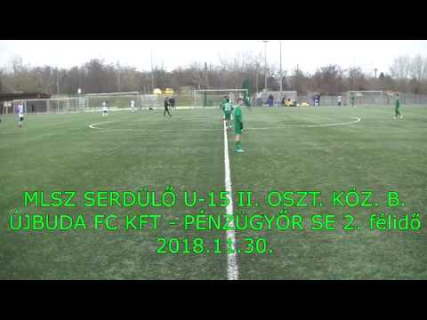MLSZ SERDÜLŐ U 15 II. OSZT. KÖZ. B ÚJBUDA FC KFT - PÉNZÜGYŐR SE 2. félidő 2018.11.30.