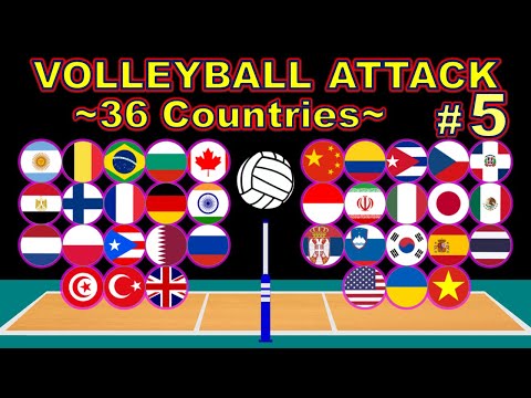 Volleyball Attack #5 ~36 Countries marble game~ | Marble Factory 2nd