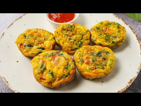 Easy Egg Muffin healthy breakfast recipe | Veggi Egg Muffin | toasted