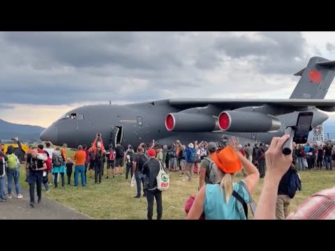 China's Y-20 transport aircraft draws attention at Airpower 2022 in Austria