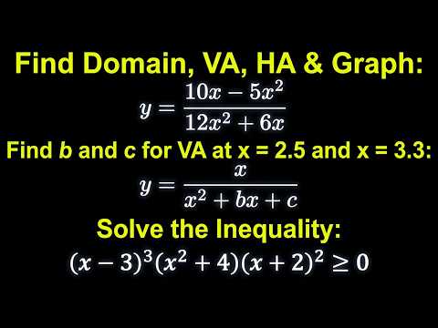 Lec13 Sec2.6,7 M2001 Graphing RAtional Function, VA, HA, Domain, XY int, Solve Poly Inequalities,