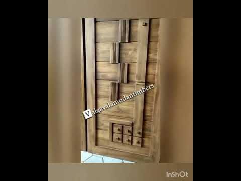 2D Line Designer Wooden Teak Door