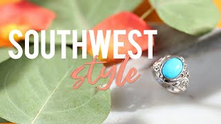 Turquoise and Coral Rhodium Over Sterling Silver 2-Stone Bypass Ring Related Video Thumbnail
