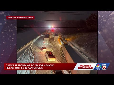 Hundreds of drivers stuck on I-85 for nearly five hours after snow storm in North Carolina