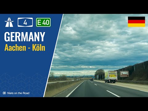 Driving in Germany: Autobahn A4 E40, A1 & B55 from Aachen to Köln