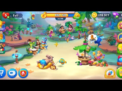 Fishdom Level 329 Gameplay Strategy | Detailed Hawaii Fish Tank Decoration 🐠🥥🌺