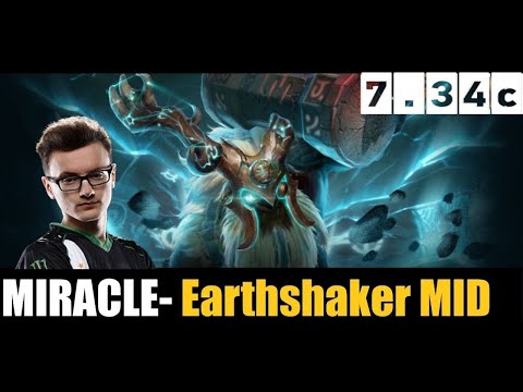 MIRACLE- PLAYING Earthshaker MID 7.34c - DOTA 2 HIGHEST MMR MATCH #dota2    #dota2gameplay
