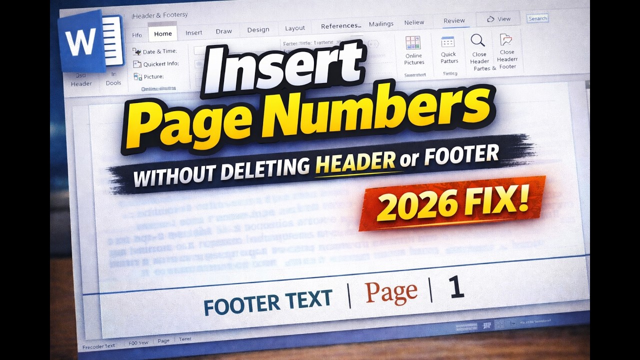 How to Insert Page Number in Word Without Deleting Header or Footer (2026 FIX)