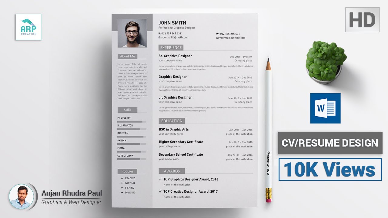 How to create a Clean CV/Resume Template in Microsoft Word Docx!