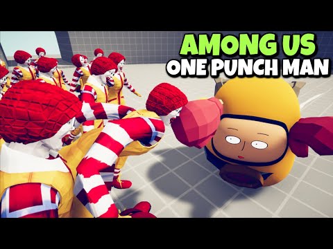AMONG US NEW ONE PUNCH MAN vs OP CUSTOM UNITS - Totally Accurate Battle Simulator TABS