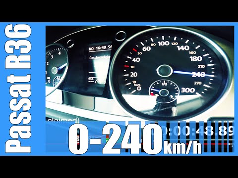 VW Passat R36 Acceleration 3.6 V6 FSI FAST! 0-240 km/h LAUNCH CONTROL