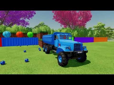 LOAD & TRANSPORT MINI SOCCER BALLS with John Deere Tractors – Farming Simulator 22 🚜⚽