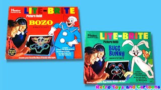 Lite-Brite Bugs Bunny Bozo the Clown Picture Refill Commercial Retro Toys and Cartoons