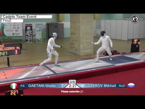 Cadets European Championships Final Men Epee Team Russia vs Italy