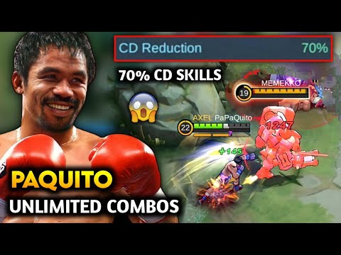 PAQUITO 70%CD SKILLS IN OVERDRIVE MODE IS OP🔥| PAQUITO HACK NO STOP COMBOS | MLBB