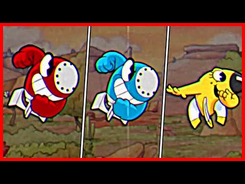 Cuphead VS Mugman VS Ms.Chalice Super Bomb Morph Comparison - Cuphead DLC