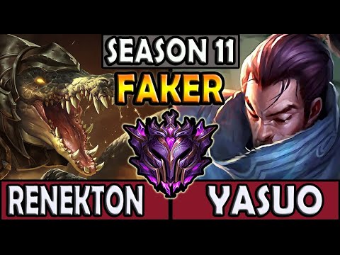 T1 Faker RENEKTON vs YASUO [ MID ] Patch 11.2 Ranked Korea ✅