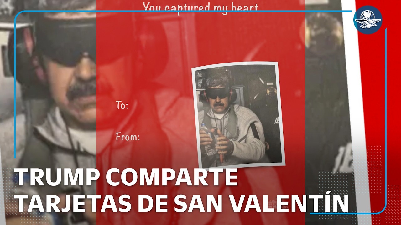 La Casa Blanca comparte tarjetas de San Valentín con imágenes virales; incluye a Maduro y Groenlan
