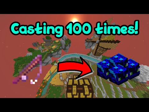 Mega Minecraft SkyBlock Casting 100 Times!