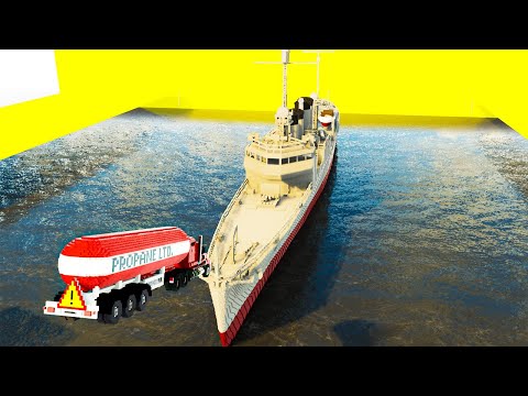 Cars Attacking Giant Warship (sink) | Teardown