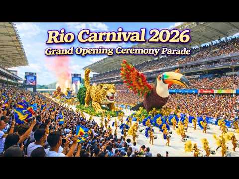 Rio Carnival 2026 GRAND OPENING PARADE 🇧🇷🔥Biggest Carnival Parade in the WORLD Brazil Samba Festival