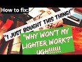 How to fix a new lighter. How to purge and fill a butane lighter. Common butane lighter issue.