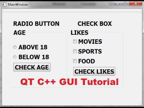 QT C++ GUI Tutorial 30- How to Use QCheckBox and QRadioButton Qt