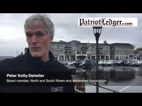 Peter Kelly-Detwiler at Scituate Harbor during Tuesday's king tide