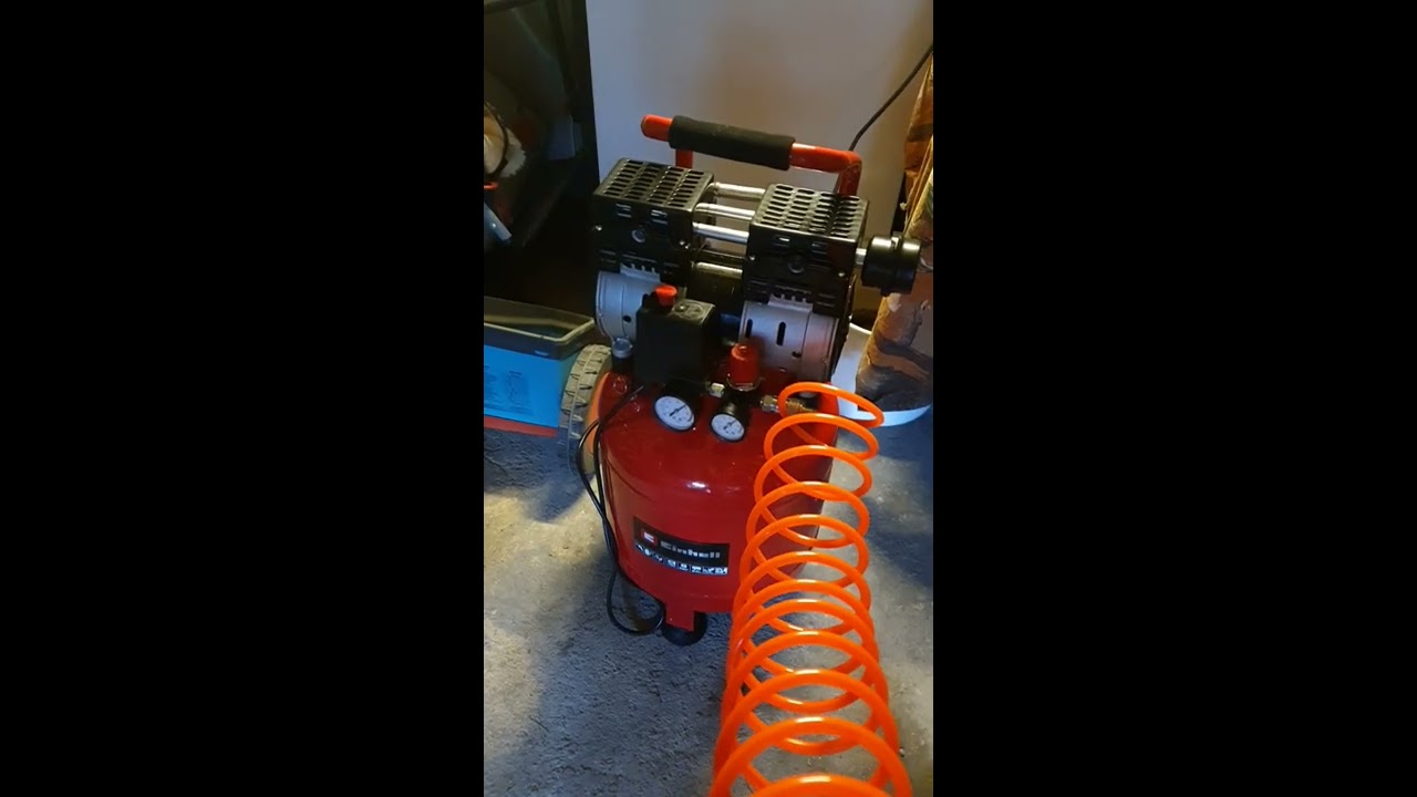 Watch video Einhell TE-AC 24 Silent (how long to fill the tank) Now Einhell TE-AC 24 Silent (how long to fill the tank)