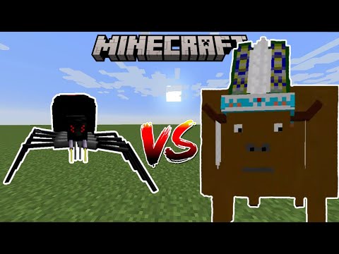 Black Widow Spider vs Chief Thunderhooves. Minecraft Mob Battles!