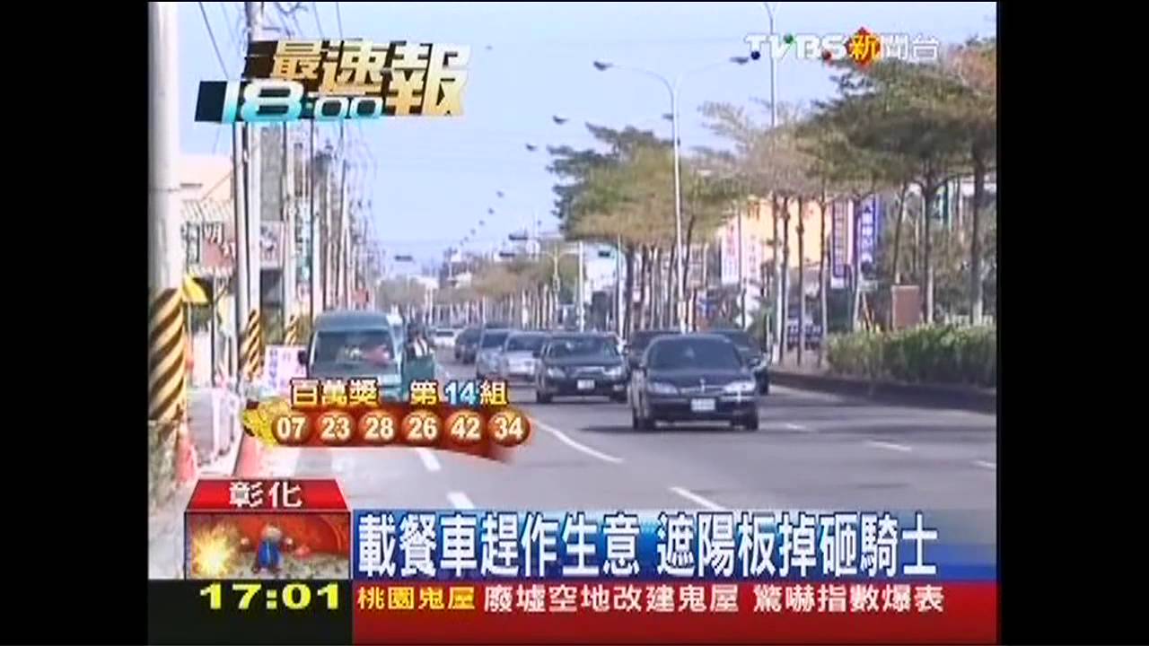 載餐車趕作生意 遮陽板掉砸騎士