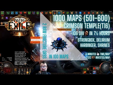 [PoE 3.20] 1000 Juiced MAPS (501-600) - Magic Finding on Crimson Temple (cumulative 23div per hour)