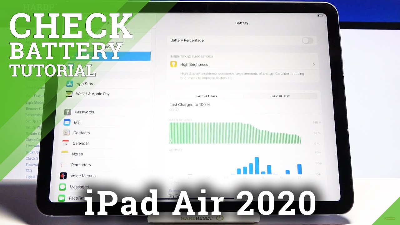How to Locate Battery Percentage on APPLE iPad Air 2020 – Battery Settings