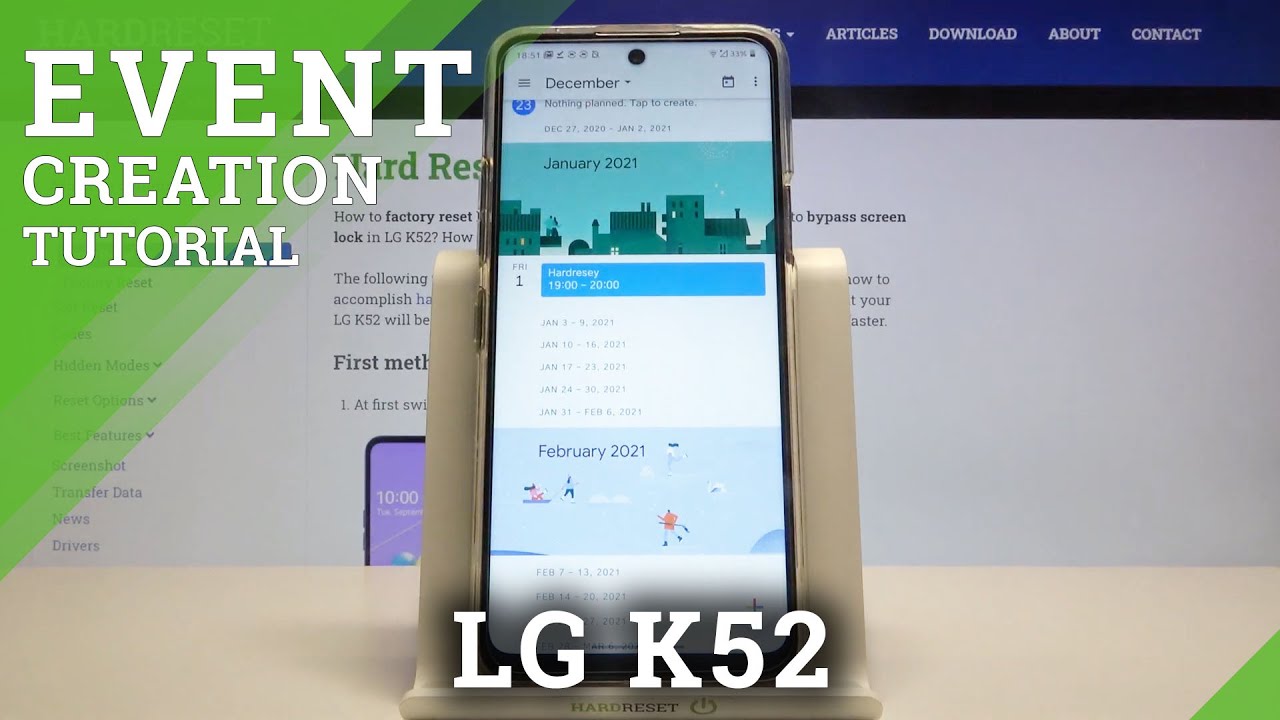 How to Add Event – Calendar App on LG K52