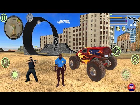 Panther Police Spider Rope Hero Vice Town Simulator Driving Monster Truck #3 - Android Gameplay