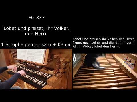 EG 337 - Lobt und preiset, ihr Völker, den Herrn (Orgelsätze mit Liedtext)