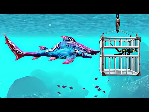 Dark Magic Shark Attacks Cage Diver - Hungry Shark World - Dark Magic Shark Attack & Best Gameplay