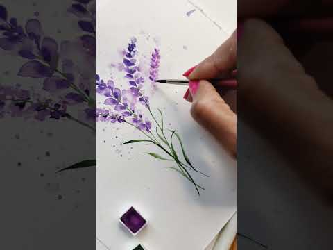 Painting Watercolour Lavender  #stepbysteppainting #beginnerwatercolor #worldwatercolormonth #tut