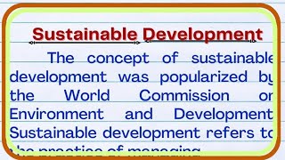 sustainable development essay| sustainable development| essay on sustainable development