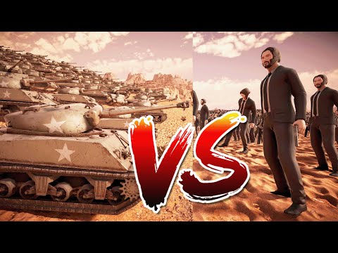 10,000 JOHN WICK vs 10.000 WW2 TANKS - Ultimate Epic Battle Simulator 2 UEBS2